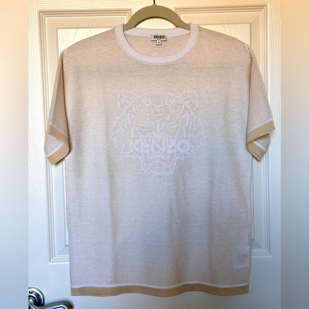New! Kenzo Beige Knit T-Shirt